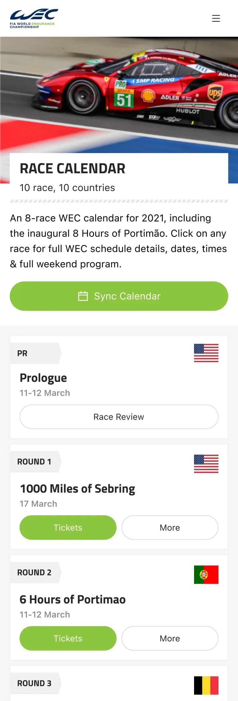 WEC calendar