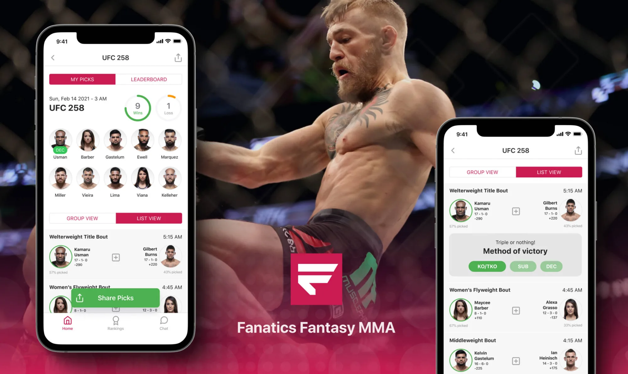 Fanatics Fantasy MMA app