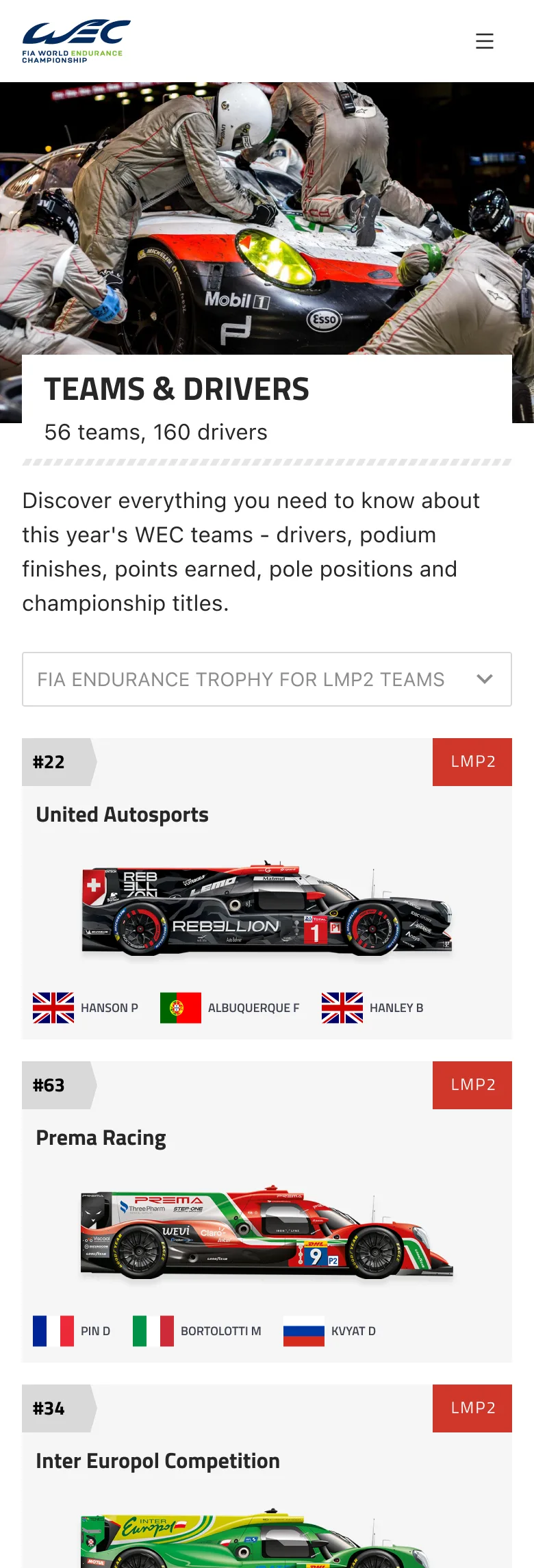 WEC teams